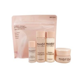Мини набор на основе морского коллагена etude house moistfull collagen skin care kit