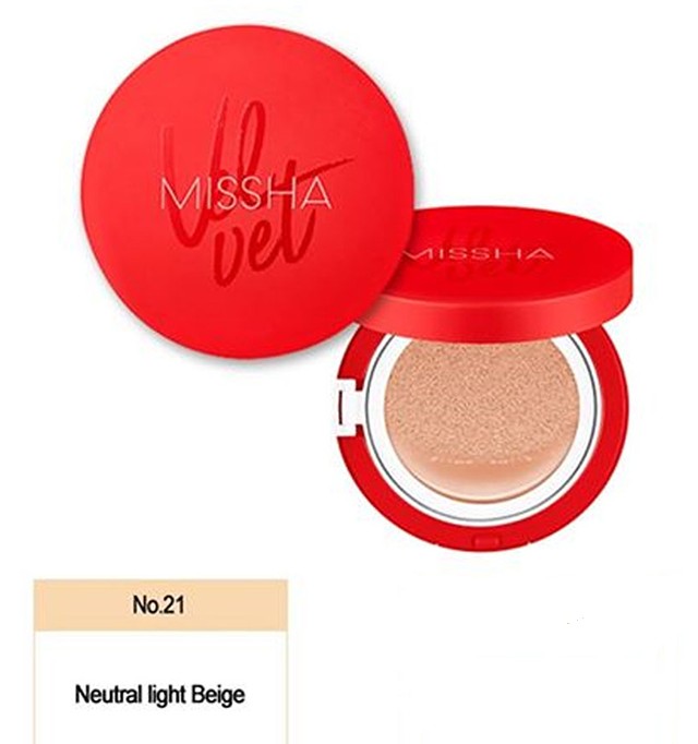 Бархатный кушон Missha Velvet Finish Cushion SPF50+ PA+++ Тон № 21