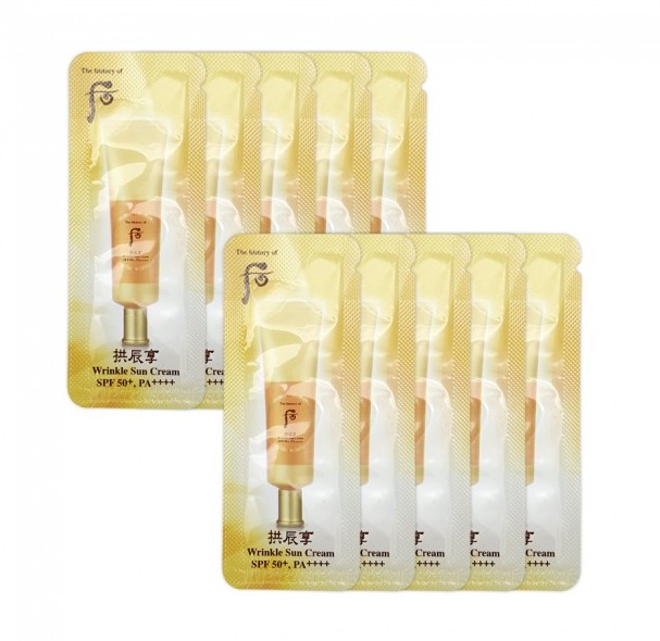 Солнцезащитный омолаживающий крем The history of whoo wrinkle sun cream SPF50+ PA+++ (пробник)